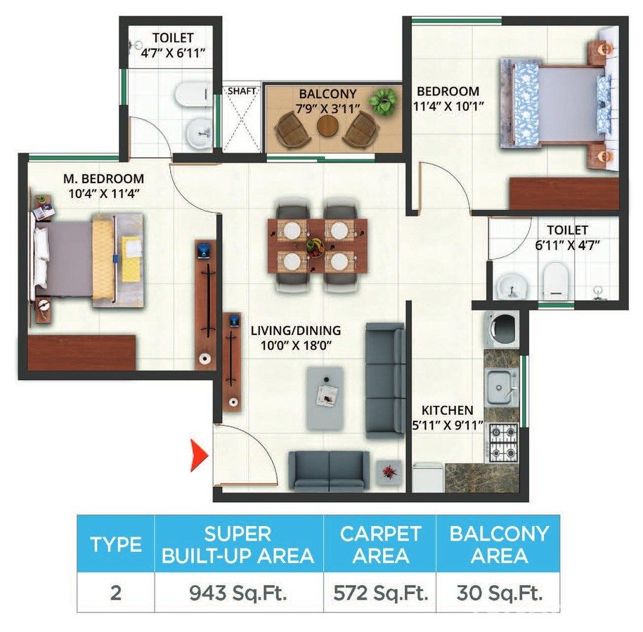Premium 2 BHK Apartment for Sale - Aeropolis - Image 2